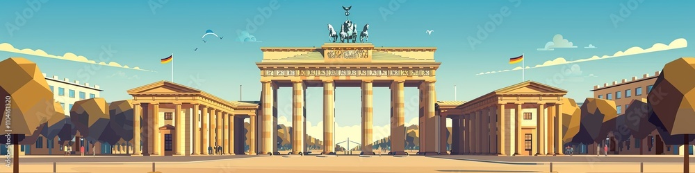 Fototapeta premium Iconic Brandenburg Gate: A Geometric Perspective