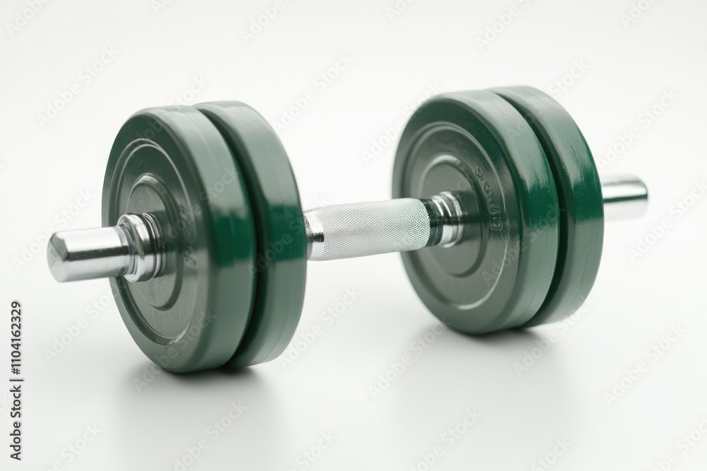 Naklejka premium A pair of green ceramic dinner plates on a clean white surface, perfect for flat lay compositions and minimalistic designs