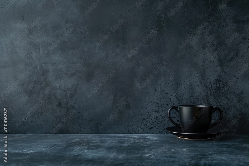 A minimalist black cup on a dark textured surface, evoking a sense of calm and focus. A minimalist black cup on a dark textured surface, evoking a sense of calm and focus.