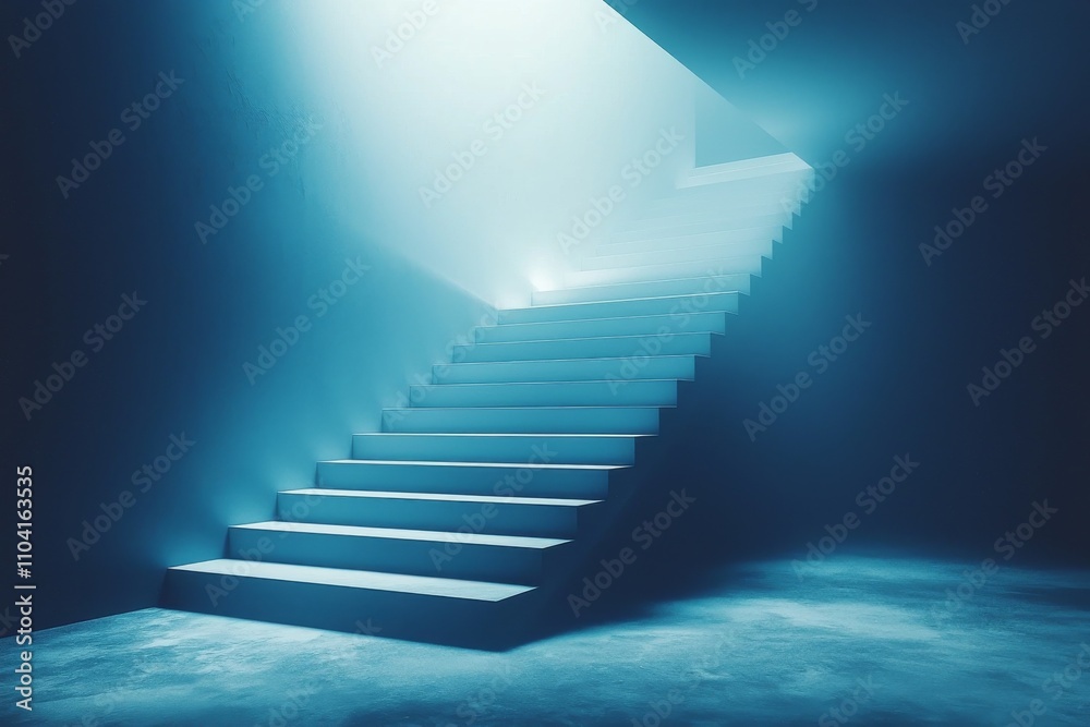 Fototapeta premium Illuminated Staircase Leading to Light