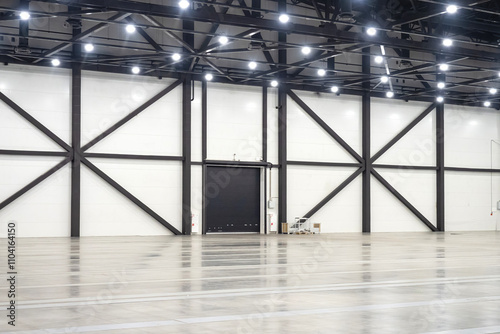 Empty industrial hangar. Sp...