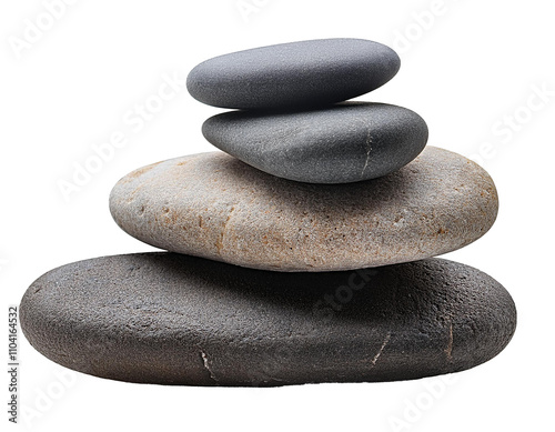 Collection of pile of water river stone, spa stone shapes isolated on transparent background