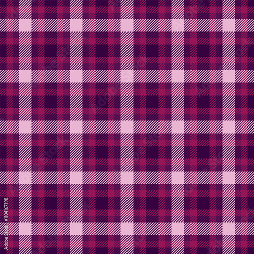 Tee fabric tartan texture, occupation pattern textile seamless. Picnic plaid background vector check in magenta and pink colors.