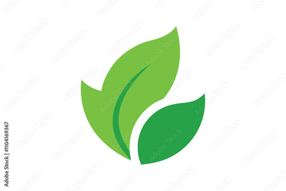 Naklejka premium Eco icon green leaf vector art illustration.