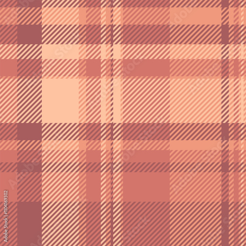 Diverse pattern check plaid, quilted texture fabric vector. Tribal seamless tartan background textile in red and orange colors.