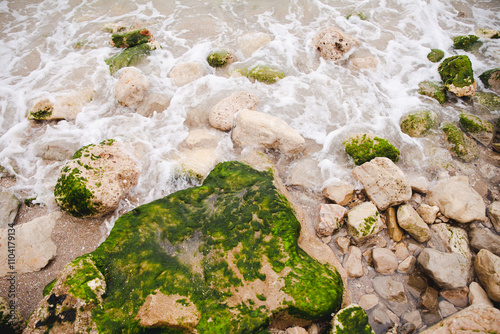 water flowing on the rocks
