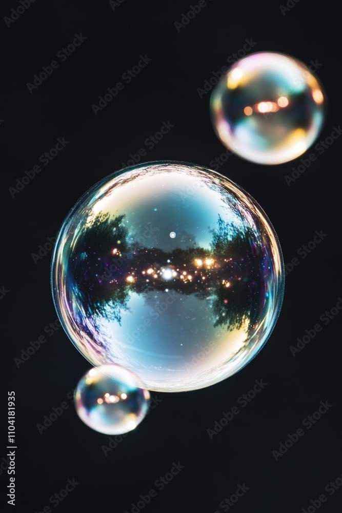 A group of bubbles floating in the air, often used as a decorative element or for party decorations A group of bubbles floating in the air, often used as a decorative element or for party decorations