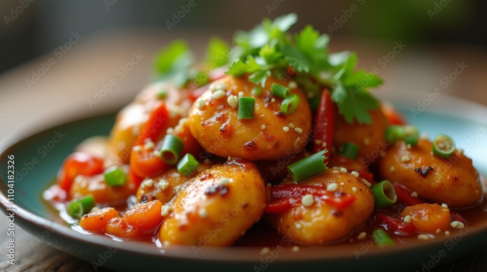 Delicious Paleo chicken stir-fry with bell peppers and broccoli