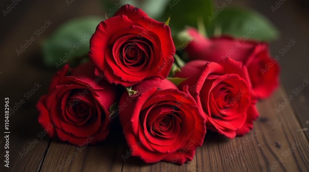 Beautiful bouquet of red roses elegantly arranged in a glass vase Beautiful bouquet of red roses elegantly arranged in a glass vase