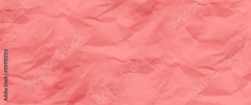 tangerine tango colored crumpled paper texture background for design. Pink crumpled paper background for design