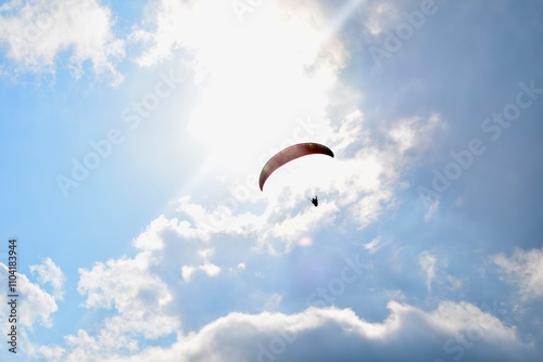 paragliding in the sky