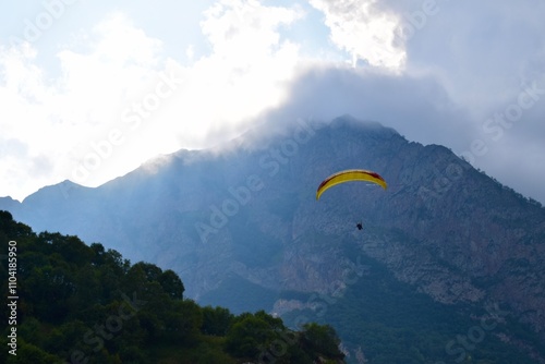 paragliding over the mountains 
