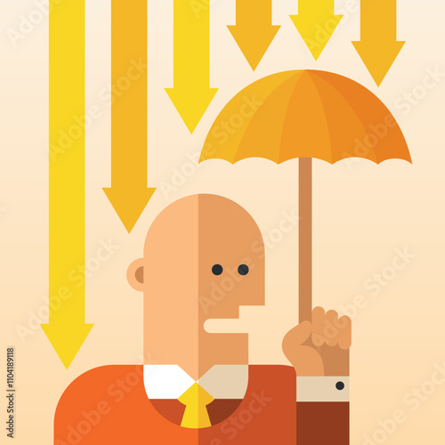 Business risks avoidance vector concept in flat style
