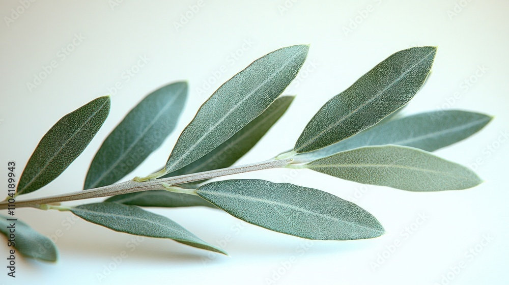Naklejka premium Close-up of olive branch leaves.