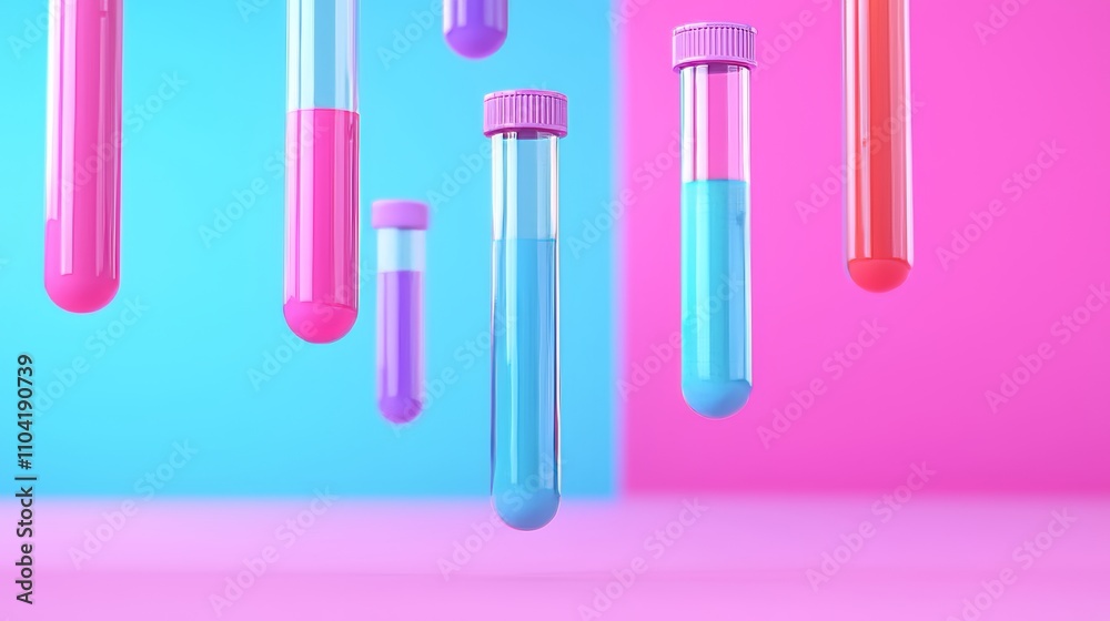 In chemical engineering and material science, colorful test tubes symbolize innovation. In chemical engineering and material science, colorful test tubes symbolize innovation.