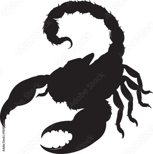 Scorpion silhouette vector art on transparent background