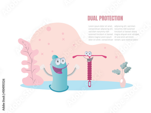 Dual protection: condom and IUD as combined methods.Dual protection: condom and IUD as combined methods