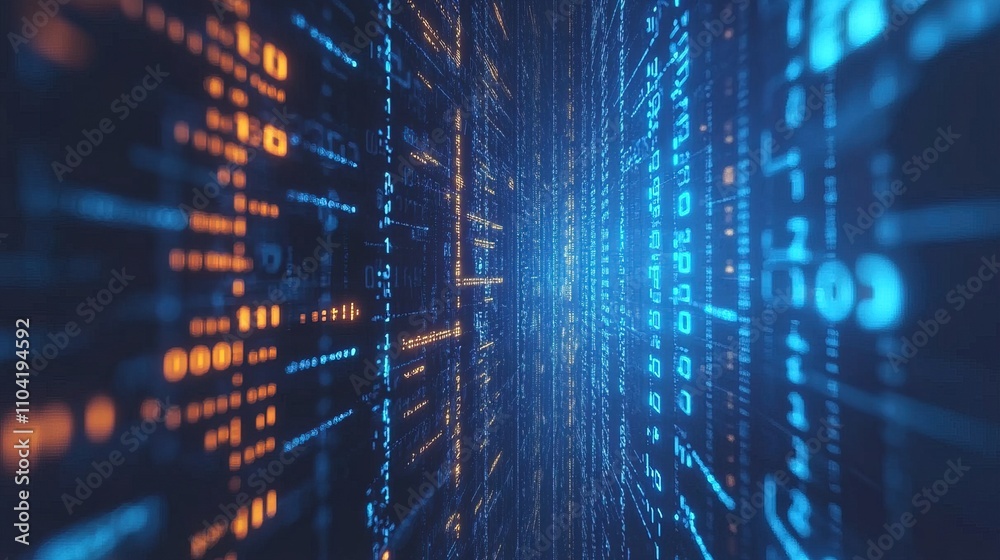 Blue Binary Code Abstract Business Background Blue Binary Code Abstract Business Background