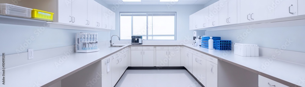 Fototapeta premium Lab focused on creating synthetic enzymes to enhance cellular metabolism, synthetic enzyme study, bioengineering biology