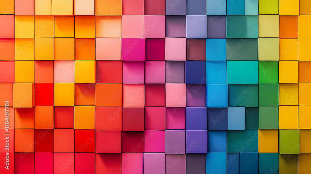 Colorful geometric background with vibrant gradient squares and textured depth. Geometric. Illustration Colorful geometric background with vibrant gradient squares and textured depth. Geometric. Illustration