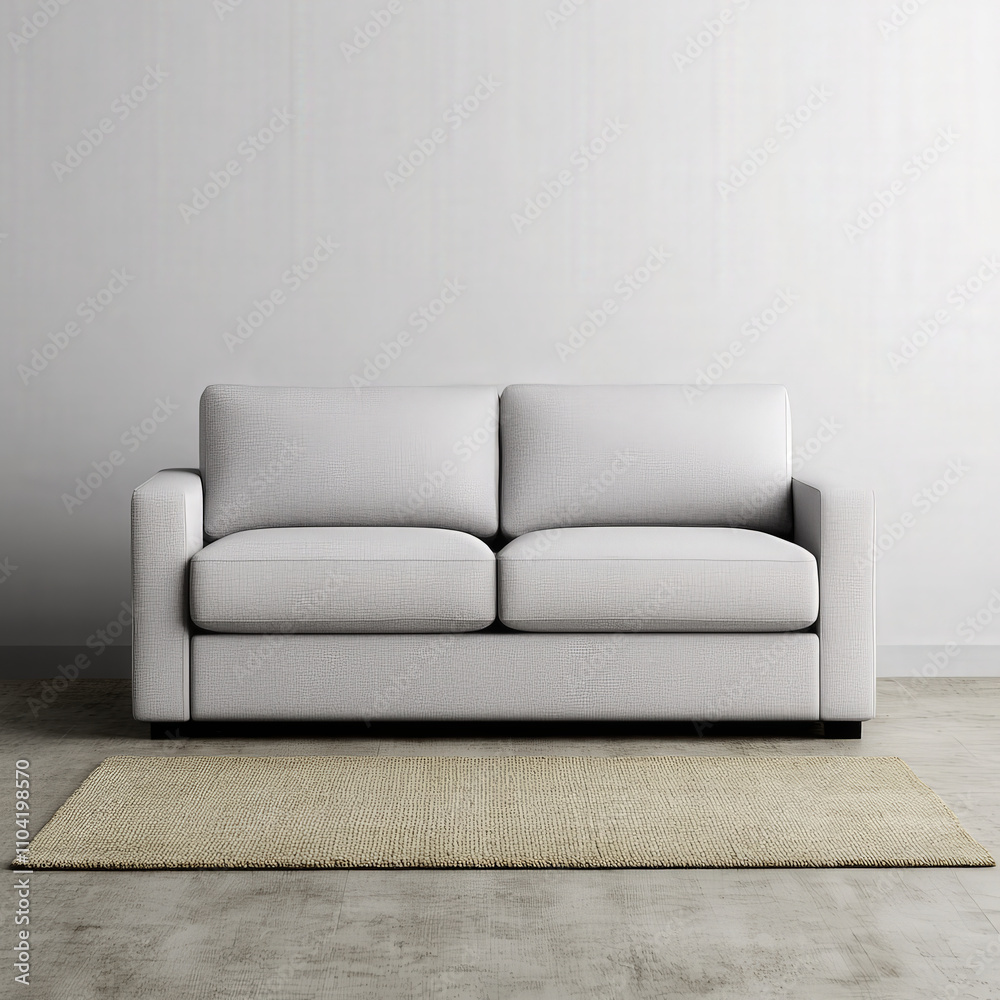 Fototapeta premium Modern white sofa in minimalist living room setting