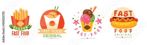Fast Food Logo and Restaurant Emblem Vector Set