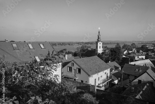 Zemun  - old (several people say tht there mostly Hungarian nation livebefore)Hungarian) district in Belgrade n awe sunny day