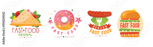 Fast Food Logo and Restaurant Emblem Vector Set