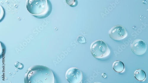 Wallpaper Mural Elegant cosmetic droplets on blue background for skincare branding. Torontodigital.ca