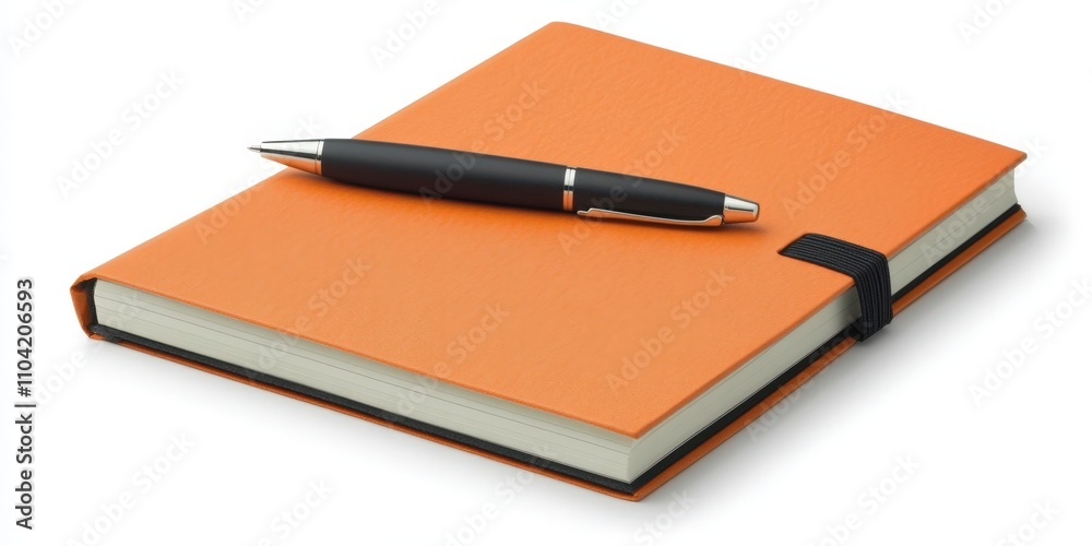 Orange Notebook with Black Pen - Ready to Write