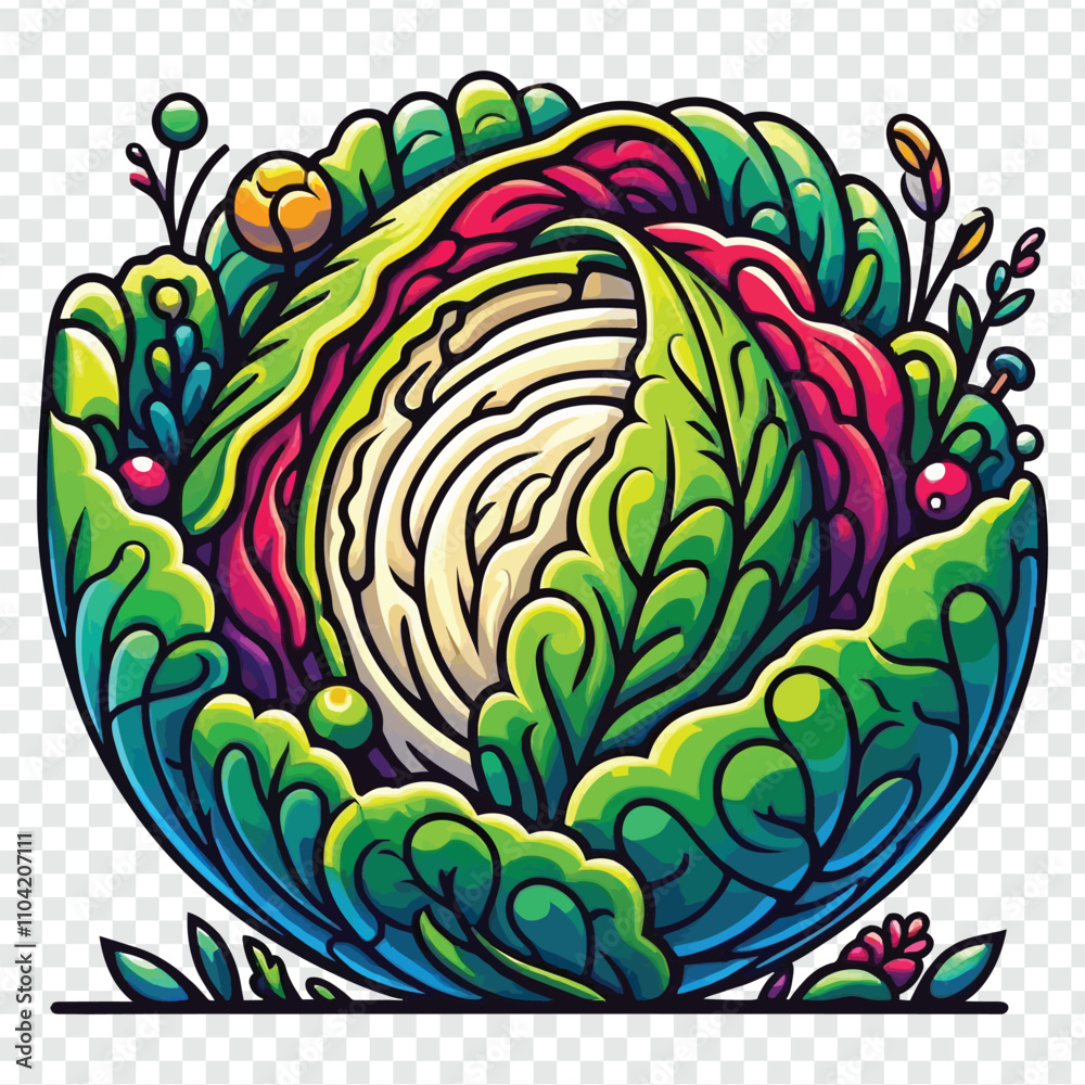 Obraz premium The Art of Vegetables, Illustrated Wonders from the Garden