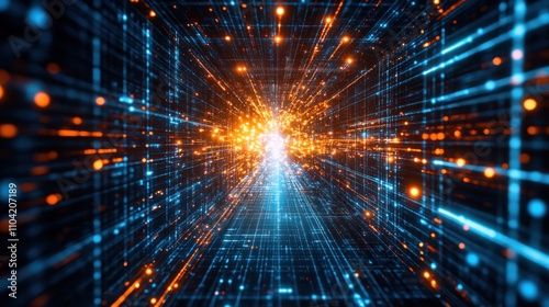 Wallpaper Mural A dynamic tunnel of light representing data flow and digital connectivity. Torontodigital.ca