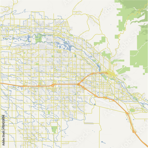 Map of Boise - Meridian in Idaho in a normal road map style. Contains layered vector with roads water, parks, etc.
