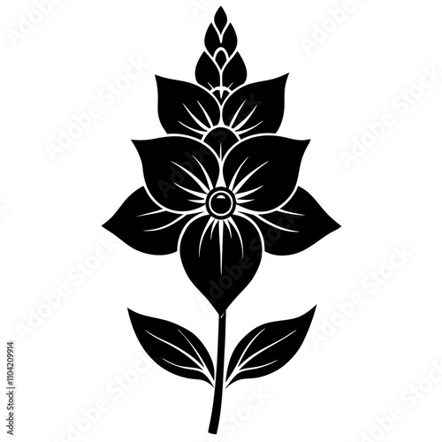 black and white flower