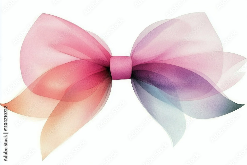 Elegant pink bow with flowing ribbon on a light background Elegant pink bow with flowing ribbon on a light background