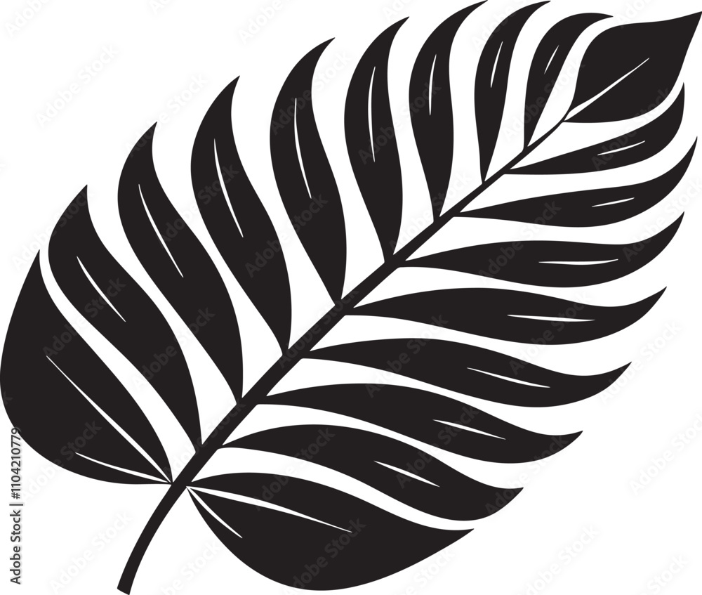 tropical leaf silhouette vector illustration tropical leaf silhouette vector illustration