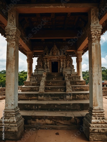 Ancient Hindu Pathirakali Amman temple in Trincomalee, Sri Lanka. photo