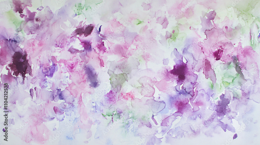 Abstract background of vibrant watercolor splashes in shades of pink, purple, and green creating a dreamy and artistic feel Abstract background of vibrant watercolor splashes in shades of pink, purple, and green creating a dreamy and artistic feel