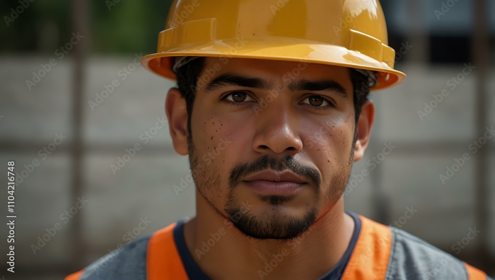 Another portrait of a Hispanic construction worker. Another portrait of a Hispanic construction worker.