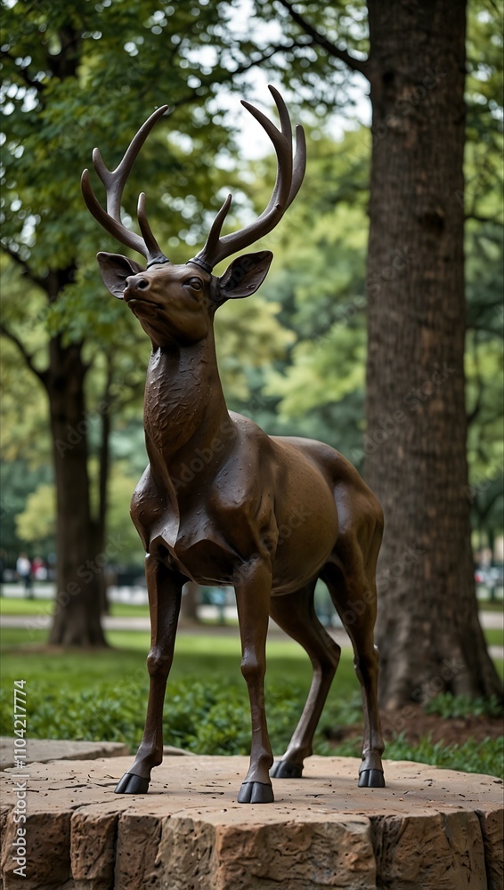 Another view of a deer statue. Another view of a deer statue.