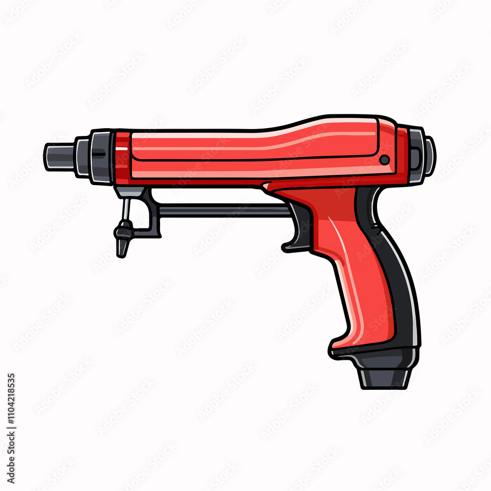 Cartoon Glue Gun Line Vector Illustration Cartoon Glue Gun Line Vector Illustration
