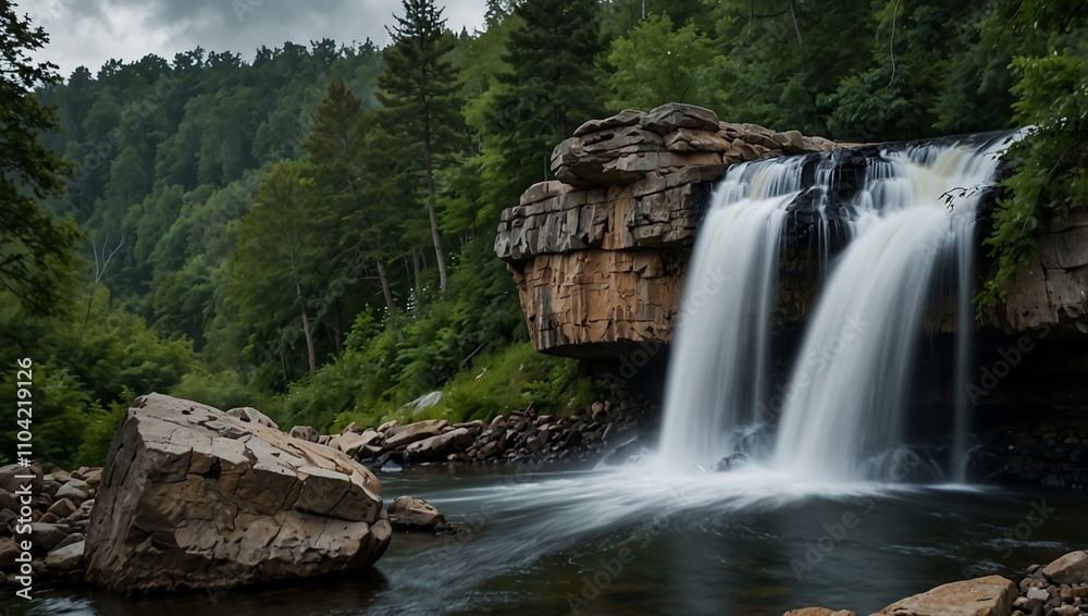 Obraz premium Another view of thundering waterfalls.