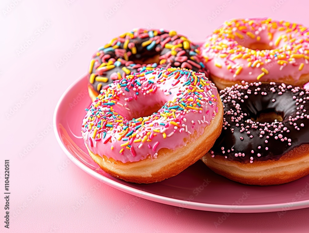 Delicious donuts delight kitchen table food photography colorful setting close-up sweet treats and joy Delicious donuts delight kitchen table food photography colorful setting close-up sweet treats and joy