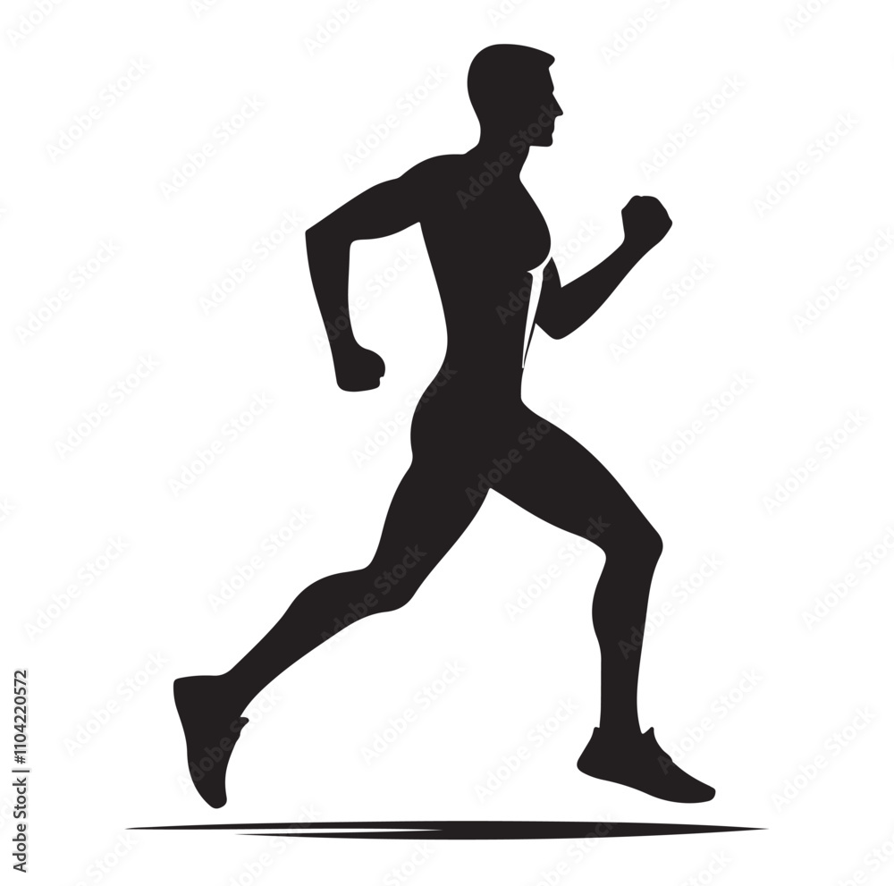 Running men and women, human Running Silhouette vector