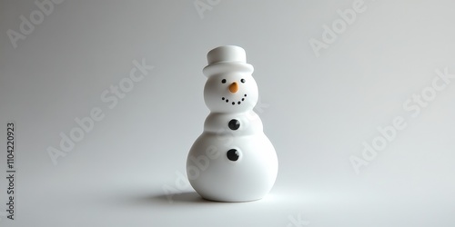 Cheerful Porcelain Snowman Figurine