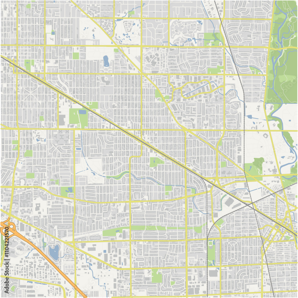 Fototapeta premium Map of Mount Prospect in Illinois in a normal road map style. Contains layered vector with roads water, parks, etc.