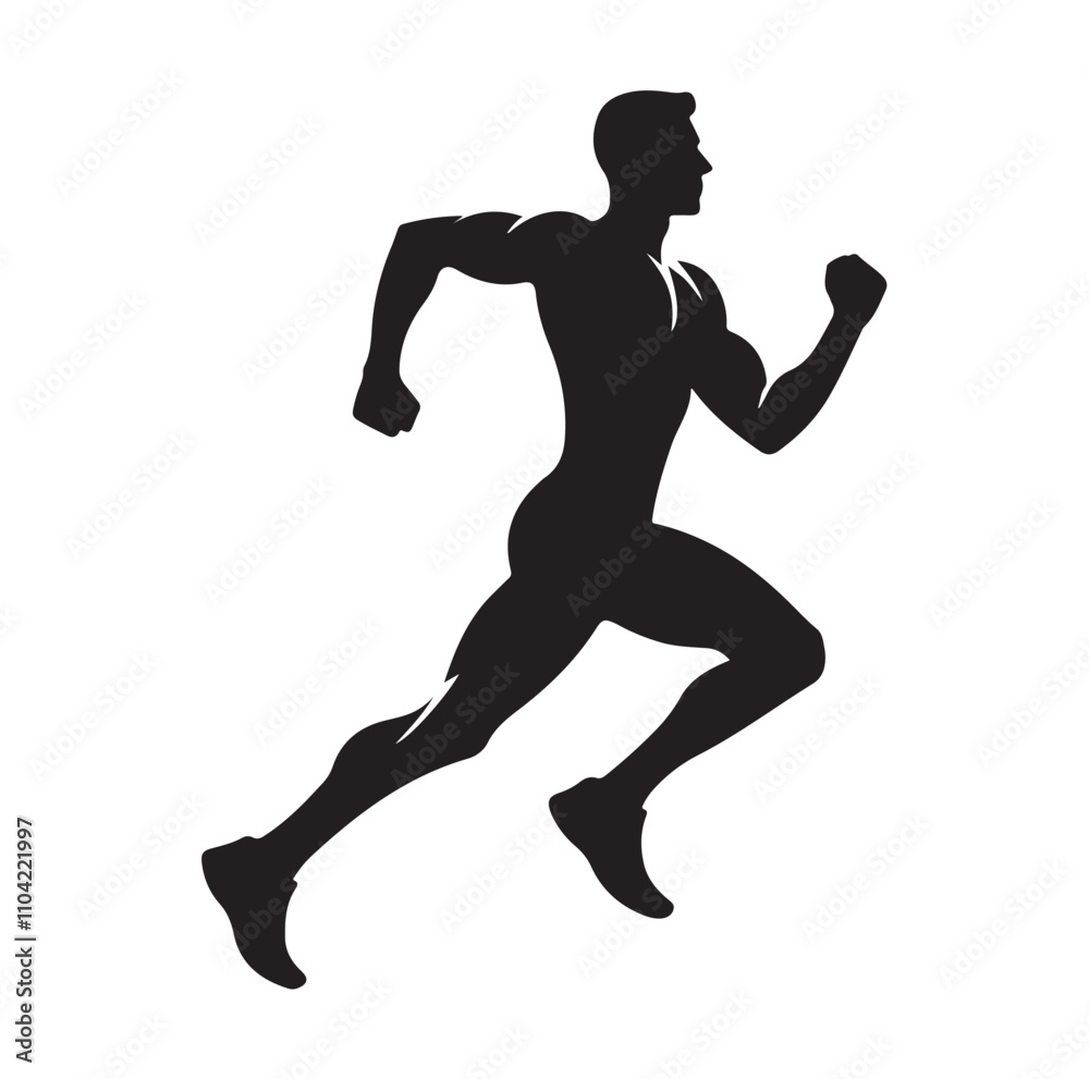 Running men and women, human Running Silhouette vector