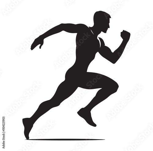 Running men and women, human Running Silhouette vector