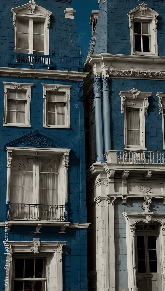 Fototapeta premium Architectural blueprint of historic homes in detail.