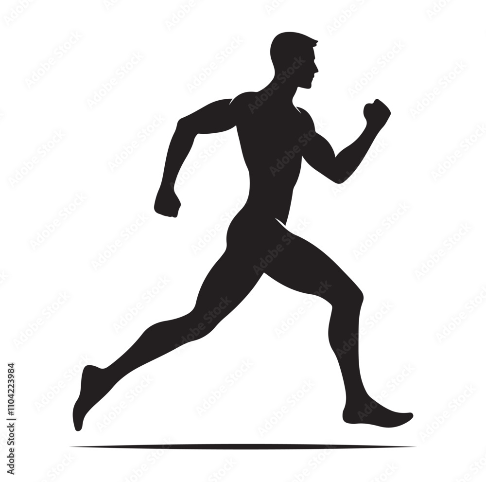 Running men and women, human Running Silhouette vector Running men and women, human Running Silhouette vector